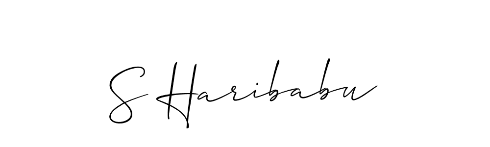 Create a beautiful signature design for name S Haribabu. With this signature (Allison_Script) fonts, you can make a handwritten signature for free. S Haribabu signature style 2 images and pictures png