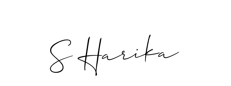 Make a beautiful signature design for name S Harika. With this signature (Allison_Script) style, you can create a handwritten signature for free. S Harika signature style 2 images and pictures png