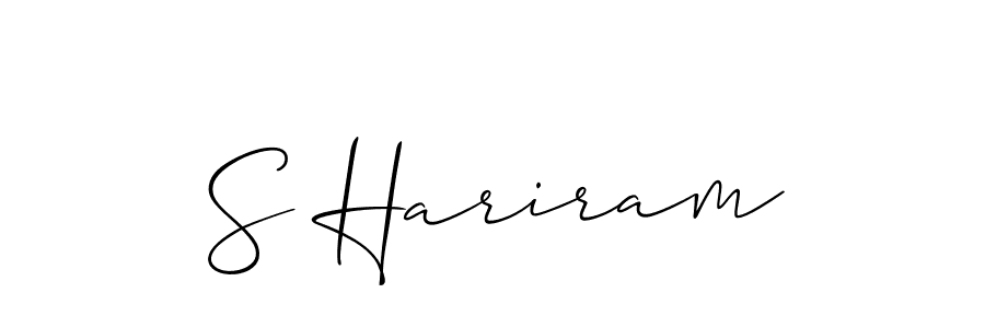 How to make S Hariram name signature. Use Allison_Script style for creating short signs online. This is the latest handwritten sign. S Hariram signature style 2 images and pictures png