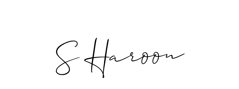 Also we have S Haroon name is the best signature style. Create professional handwritten signature collection using Allison_Script autograph style. S Haroon signature style 2 images and pictures png