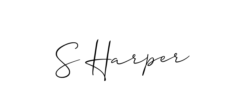 The best way (Allison_Script) to make a short signature is to pick only two or three words in your name. The name S Harper include a total of six letters. For converting this name. S Harper signature style 2 images and pictures png