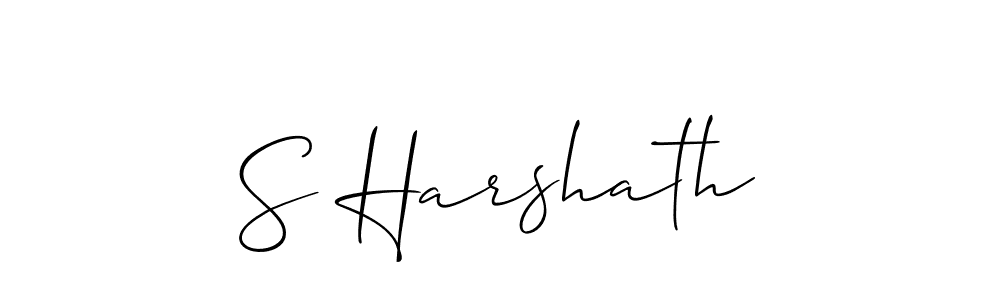 Make a beautiful signature design for name S Harshath. With this signature (Allison_Script) style, you can create a handwritten signature for free. S Harshath signature style 2 images and pictures png