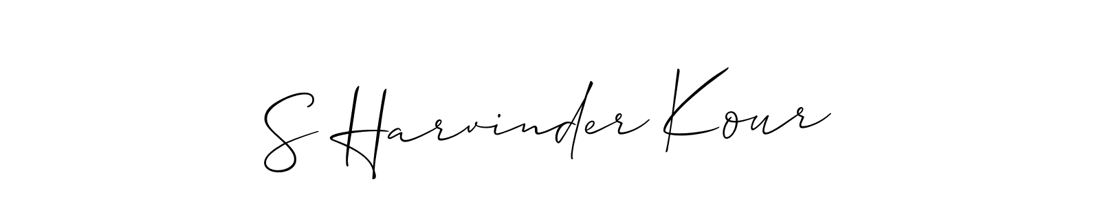 How to make S Harvinder Kour signature? Allison_Script is a professional autograph style. Create handwritten signature for S Harvinder Kour name. S Harvinder Kour signature style 2 images and pictures png