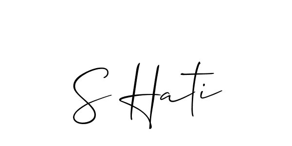 Also You can easily find your signature by using the search form. We will create S Hati name handwritten signature images for you free of cost using Allison_Script sign style. S Hati signature style 2 images and pictures png