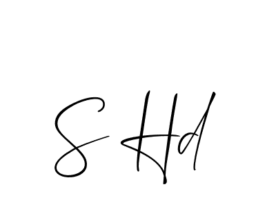 Make a beautiful signature design for name S Hd. With this signature (Allison_Script) style, you can create a handwritten signature for free. S Hd signature style 2 images and pictures png