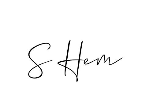 Use a signature maker to create a handwritten signature online. With this signature software, you can design (Allison_Script) your own signature for name S Hem. S Hem signature style 2 images and pictures png