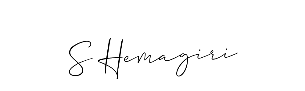 Allison_Script is a professional signature style that is perfect for those who want to add a touch of class to their signature. It is also a great choice for those who want to make their signature more unique. Get S Hemagiri name to fancy signature for free. S Hemagiri signature style 2 images and pictures png