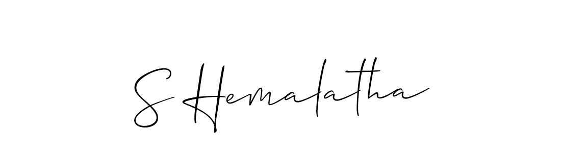 You should practise on your own different ways (Allison_Script) to write your name (S Hemalatha) in signature. don't let someone else do it for you. S Hemalatha signature style 2 images and pictures png