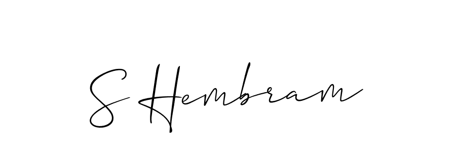 Make a beautiful signature design for name S Hembram. With this signature (Allison_Script) style, you can create a handwritten signature for free. S Hembram signature style 2 images and pictures png