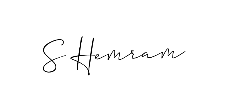 The best way (Allison_Script) to make a short signature is to pick only two or three words in your name. The name S Hemram include a total of six letters. For converting this name. S Hemram signature style 2 images and pictures png