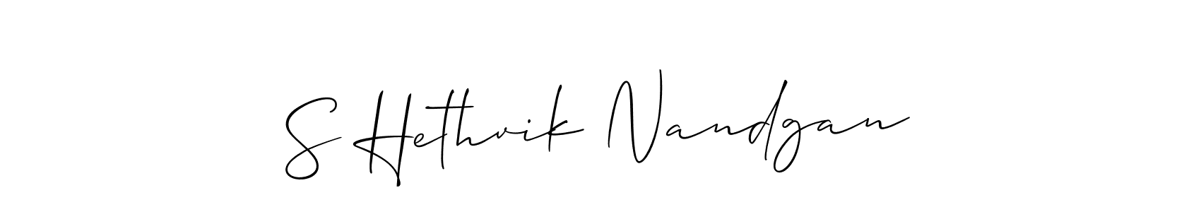 S Hethvik Nandgan stylish signature style. Best Handwritten Sign (Allison_Script) for my name. Handwritten Signature Collection Ideas for my name S Hethvik Nandgan. S Hethvik Nandgan signature style 2 images and pictures png