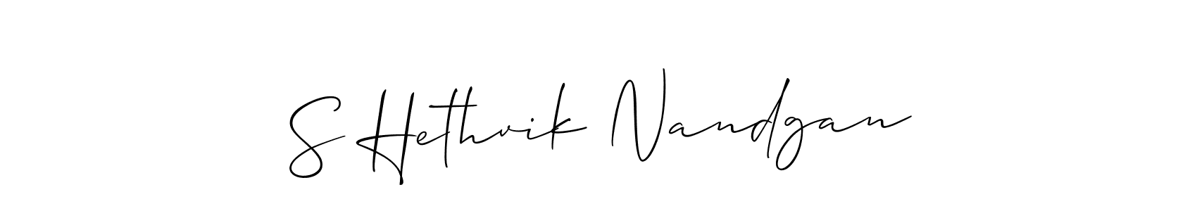 S Hethvik Nandgan stylish signature style. Best Handwritten Sign (Allison_Script) for my name. Handwritten Signature Collection Ideas for my name S Hethvik Nandgan. S Hethvik Nandgan signature style 2 images and pictures png