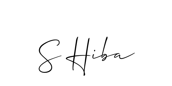 The best way (Allison_Script) to make a short signature is to pick only two or three words in your name. The name S Hiba include a total of six letters. For converting this name. S Hiba signature style 2 images and pictures png