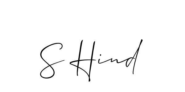 Make a beautiful signature design for name S Hind. With this signature (Allison_Script) style, you can create a handwritten signature for free. S Hind signature style 2 images and pictures png