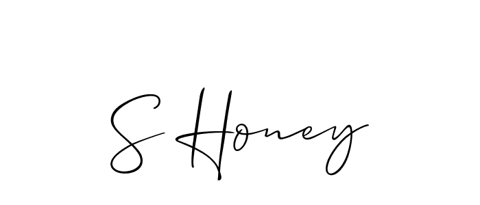 You should practise on your own different ways (Allison_Script) to write your name (S Honey) in signature. don't let someone else do it for you. S Honey signature style 2 images and pictures png