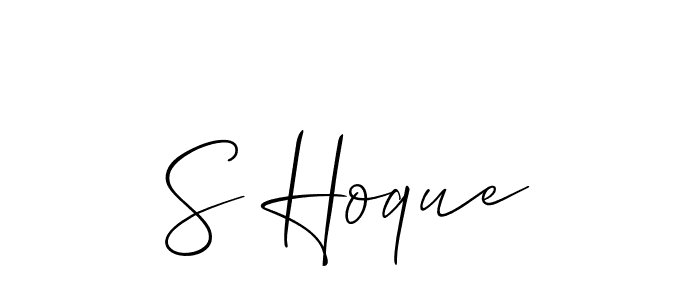 Allison_Script is a professional signature style that is perfect for those who want to add a touch of class to their signature. It is also a great choice for those who want to make their signature more unique. Get S Hoque name to fancy signature for free. S Hoque signature style 2 images and pictures png