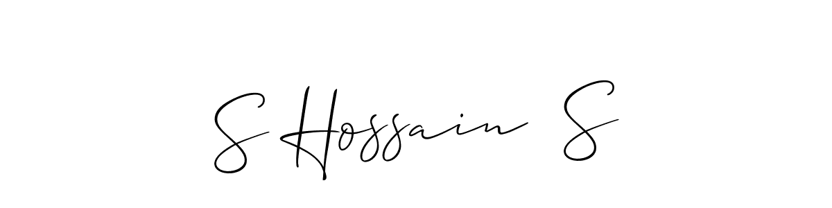 Make a short S Hossain  S signature style. Manage your documents anywhere anytime using Allison_Script. Create and add eSignatures, submit forms, share and send files easily. S Hossain  S signature style 2 images and pictures png
