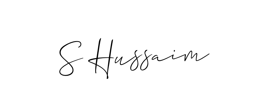 You should practise on your own different ways (Allison_Script) to write your name (S Hussaim) in signature. don't let someone else do it for you. S Hussaim signature style 2 images and pictures png