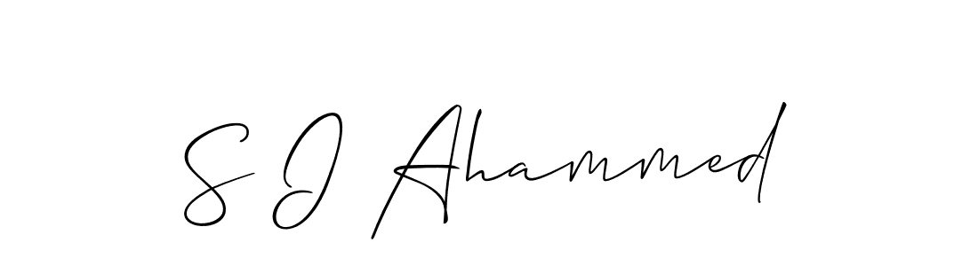 Also we have S I Ahammed name is the best signature style. Create professional handwritten signature collection using Allison_Script autograph style. S I Ahammed signature style 2 images and pictures png