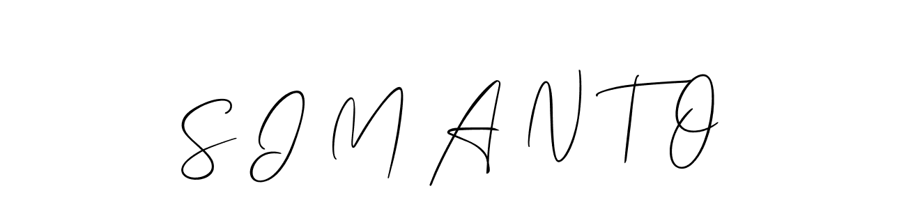 if you are searching for the best signature style for your name S I M A N T O. so please give up your signature search. here we have designed multiple signature styles  using Allison_Script. S I M A N T O signature style 2 images and pictures png