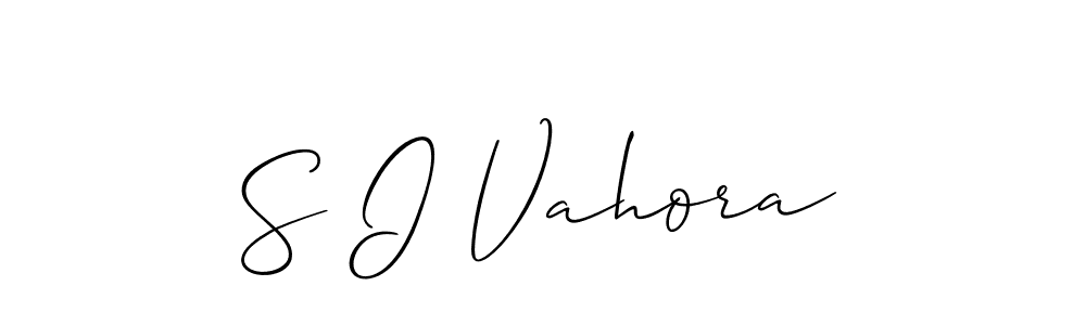 Allison_Script is a professional signature style that is perfect for those who want to add a touch of class to their signature. It is also a great choice for those who want to make their signature more unique. Get S I Vahora name to fancy signature for free. S I Vahora signature style 2 images and pictures png