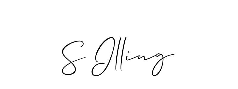 How to make S Illing name signature. Use Allison_Script style for creating short signs online. This is the latest handwritten sign. S Illing signature style 2 images and pictures png