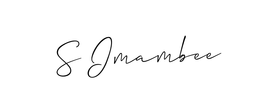 if you are searching for the best signature style for your name S Imambee. so please give up your signature search. here we have designed multiple signature styles  using Allison_Script. S Imambee signature style 2 images and pictures png