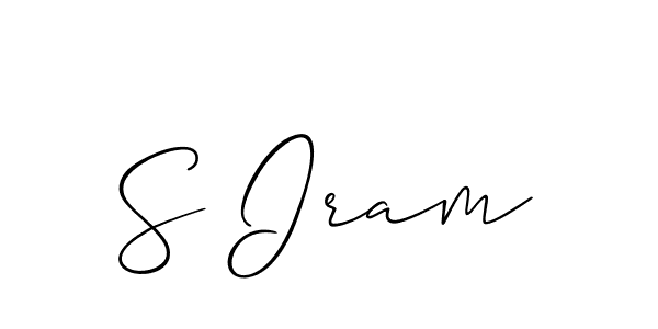 The best way (Allison_Script) to make a short signature is to pick only two or three words in your name. The name S Iram include a total of six letters. For converting this name. S Iram signature style 2 images and pictures png