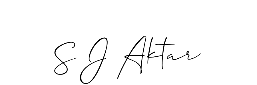 Design your own signature with our free online signature maker. With this signature software, you can create a handwritten (Allison_Script) signature for name S J Aktar. S J Aktar signature style 2 images and pictures png