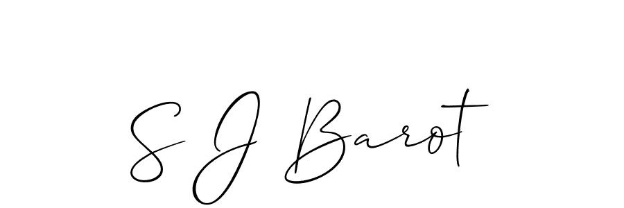 S J Barot stylish signature style. Best Handwritten Sign (Allison_Script) for my name. Handwritten Signature Collection Ideas for my name S J Barot. S J Barot signature style 2 images and pictures png