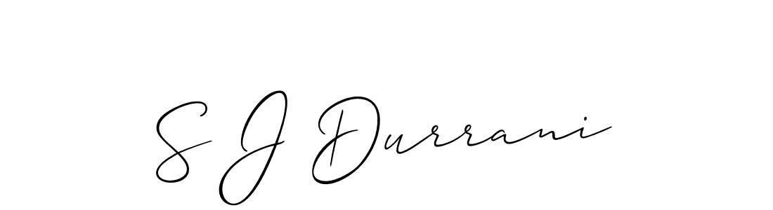 How to make S J Durrani name signature. Use Allison_Script style for creating short signs online. This is the latest handwritten sign. S J Durrani signature style 2 images and pictures png