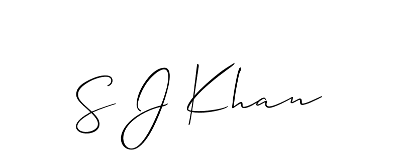 Make a beautiful signature design for name S J Khan. With this signature (Allison_Script) style, you can create a handwritten signature for free. S J Khan signature style 2 images and pictures png