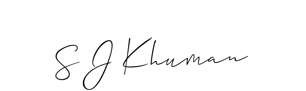 Create a beautiful signature design for name S J Khuman. With this signature (Allison_Script) fonts, you can make a handwritten signature for free. S J Khuman signature style 2 images and pictures png