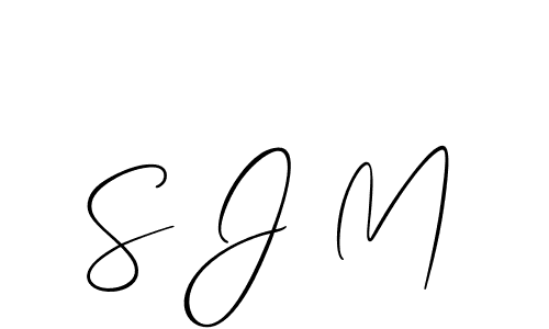 Also You can easily find your signature by using the search form. We will create S J M name handwritten signature images for you free of cost using Allison_Script sign style. S J M signature style 2 images and pictures png
