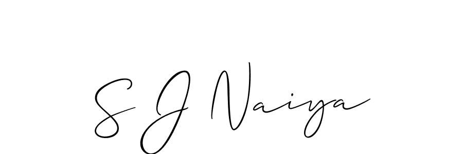 How to make S J Naiya signature? Allison_Script is a professional autograph style. Create handwritten signature for S J Naiya name. S J Naiya signature style 2 images and pictures png