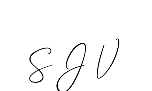 You should practise on your own different ways (Allison_Script) to write your name (S J V) in signature. don't let someone else do it for you. S J V signature style 2 images and pictures png