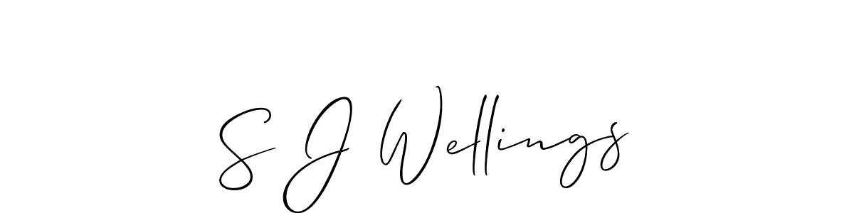How to make S J Wellings name signature. Use Allison_Script style for creating short signs online. This is the latest handwritten sign. S J Wellings signature style 2 images and pictures png