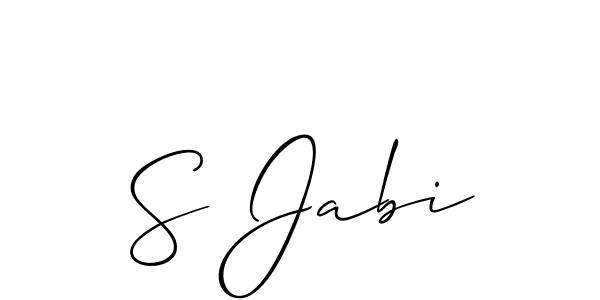 It looks lik you need a new signature style for name S Jabi. Design unique handwritten (Allison_Script) signature with our free signature maker in just a few clicks. S Jabi signature style 2 images and pictures png