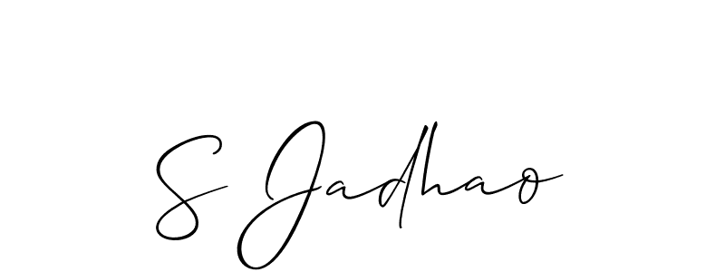 S Jadhao stylish signature style. Best Handwritten Sign (Allison_Script) for my name. Handwritten Signature Collection Ideas for my name S Jadhao. S Jadhao signature style 2 images and pictures png