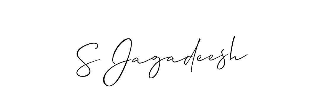 This is the best signature style for the S Jagadeesh name. Also you like these signature font (Allison_Script). Mix name signature. S Jagadeesh signature style 2 images and pictures png