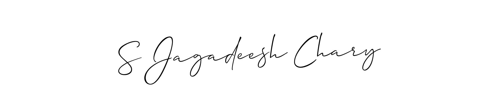 Similarly Allison_Script is the best handwritten signature design. Signature creator online .You can use it as an online autograph creator for name S Jagadeesh Chary. S Jagadeesh Chary signature style 2 images and pictures png