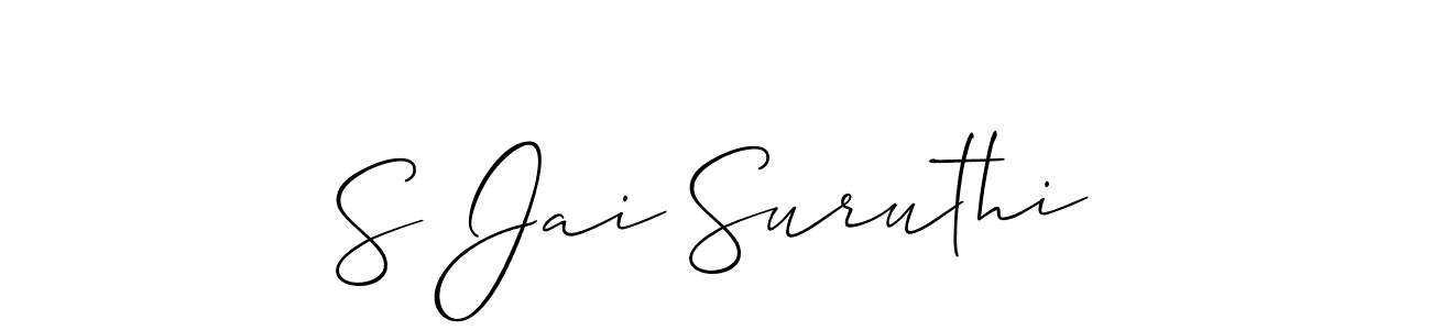 You should practise on your own different ways (Allison_Script) to write your name (S Jai Suruthi) in signature. don't let someone else do it for you. S Jai Suruthi signature style 2 images and pictures png