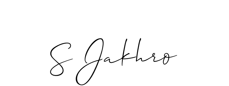 You should practise on your own different ways (Allison_Script) to write your name (S Jakhro) in signature. don't let someone else do it for you. S Jakhro signature style 2 images and pictures png