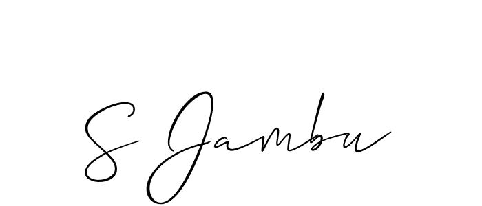 You can use this online signature creator to create a handwritten signature for the name S Jambu. This is the best online autograph maker. S Jambu signature style 2 images and pictures png