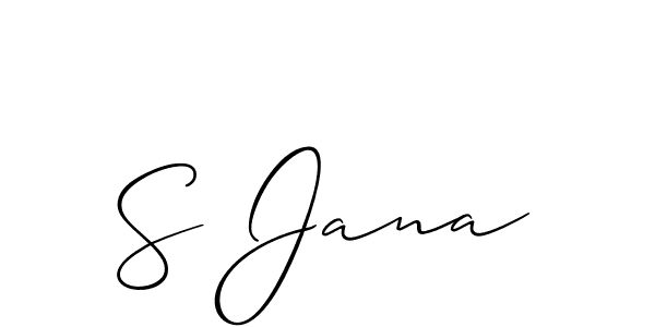 How to make S Jana name signature. Use Allison_Script style for creating short signs online. This is the latest handwritten sign. S Jana signature style 2 images and pictures png