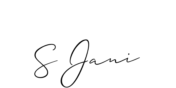 Also You can easily find your signature by using the search form. We will create S Jani name handwritten signature images for you free of cost using Allison_Script sign style. S Jani signature style 2 images and pictures png