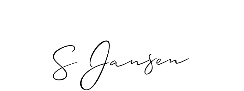 if you are searching for the best signature style for your name S Jansen. so please give up your signature search. here we have designed multiple signature styles  using Allison_Script. S Jansen signature style 2 images and pictures png