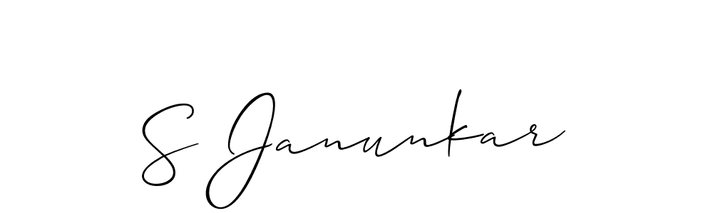 How to make S Janunkar signature? Allison_Script is a professional autograph style. Create handwritten signature for S Janunkar name. S Janunkar signature style 2 images and pictures png