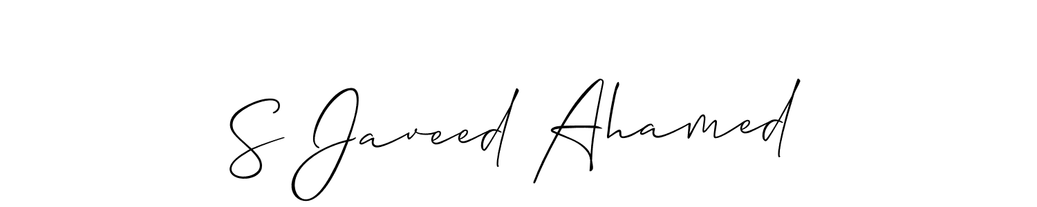 S Javeed Ahamed stylish signature style. Best Handwritten Sign (Allison_Script) for my name. Handwritten Signature Collection Ideas for my name S Javeed Ahamed. S Javeed Ahamed signature style 2 images and pictures png