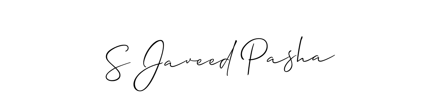 if you are searching for the best signature style for your name S Javeed Pasha. so please give up your signature search. here we have designed multiple signature styles  using Allison_Script. S Javeed Pasha signature style 2 images and pictures png